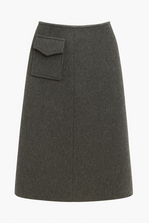 Cashmere midi skirt