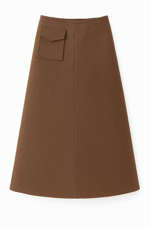 Cashmere midi skirt