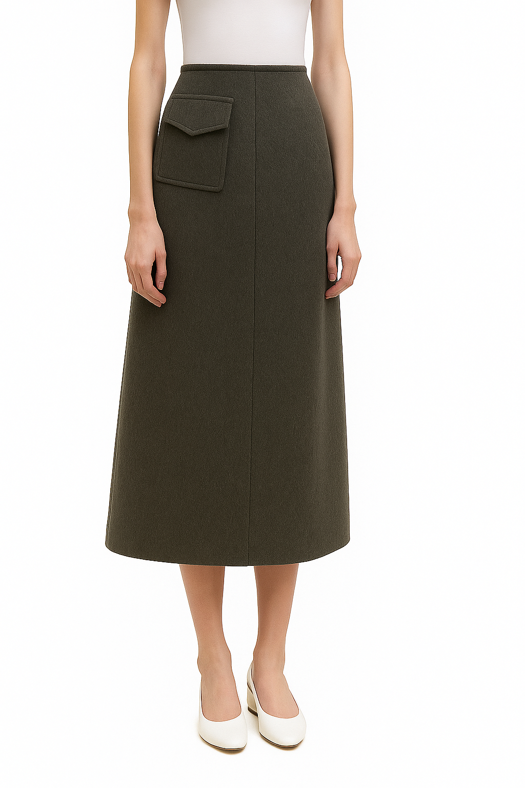 Cashmere midi skirt