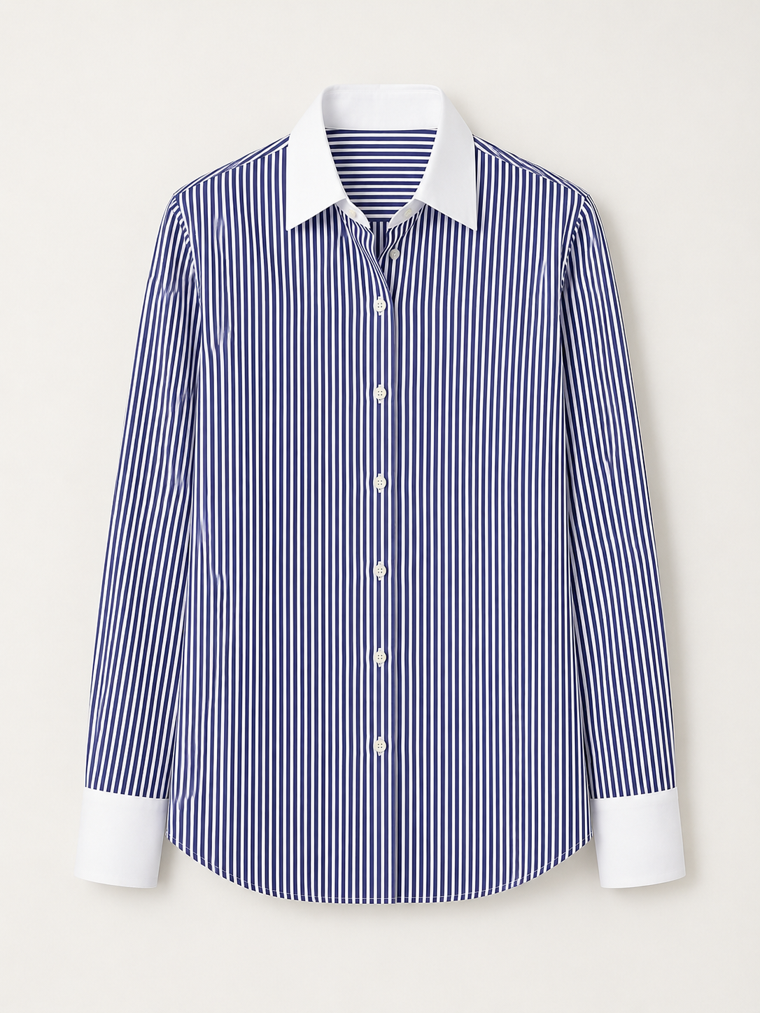 Szabivká gestreifte Baumwollbluse - blau
