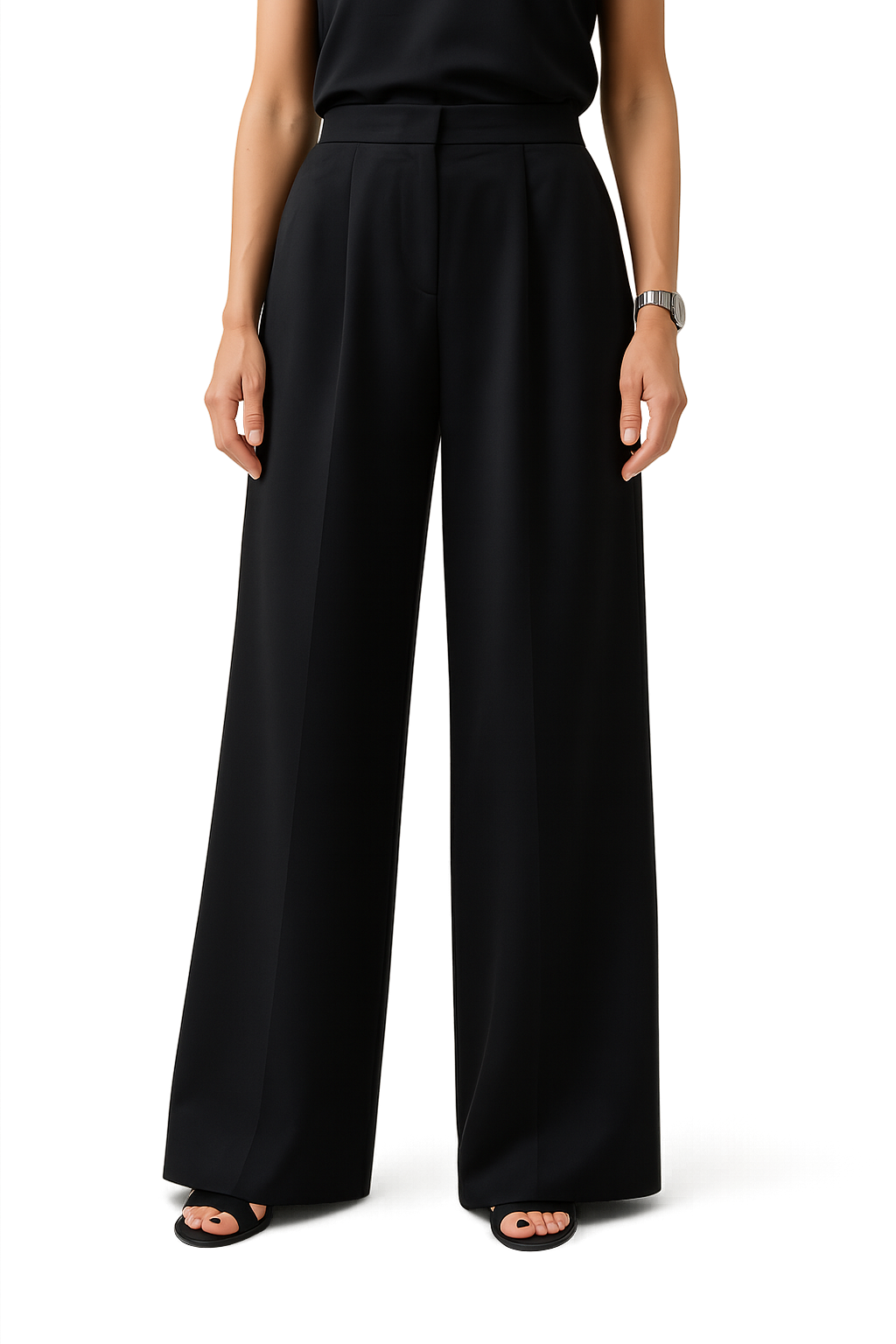 Satin wide leg trousers