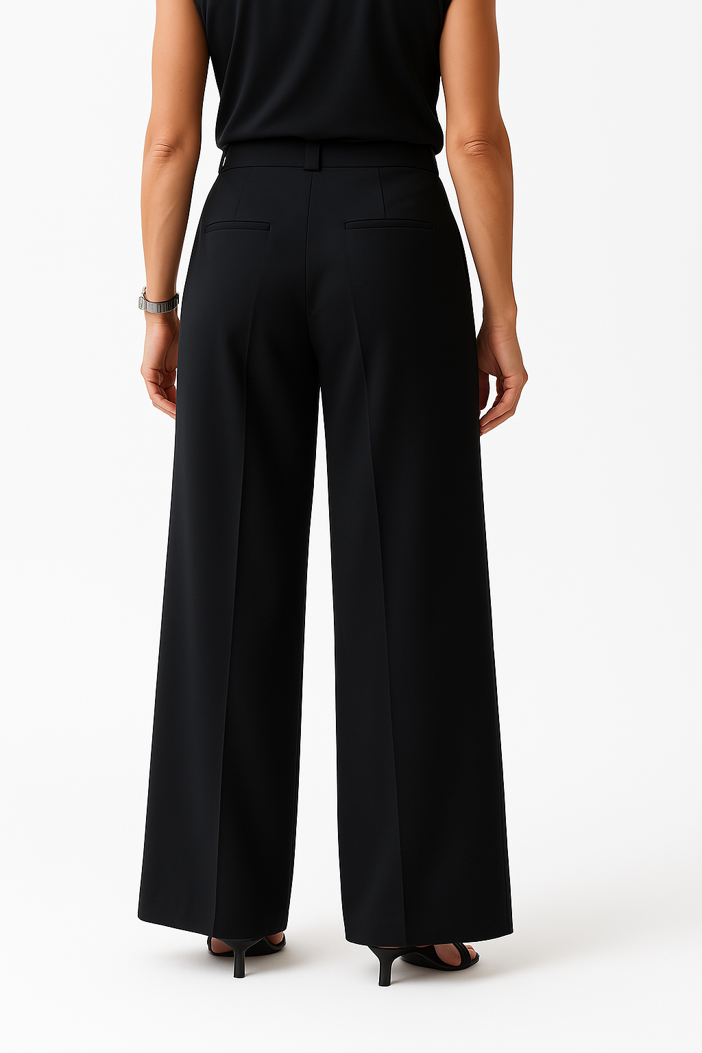 Satin wide leg trousers