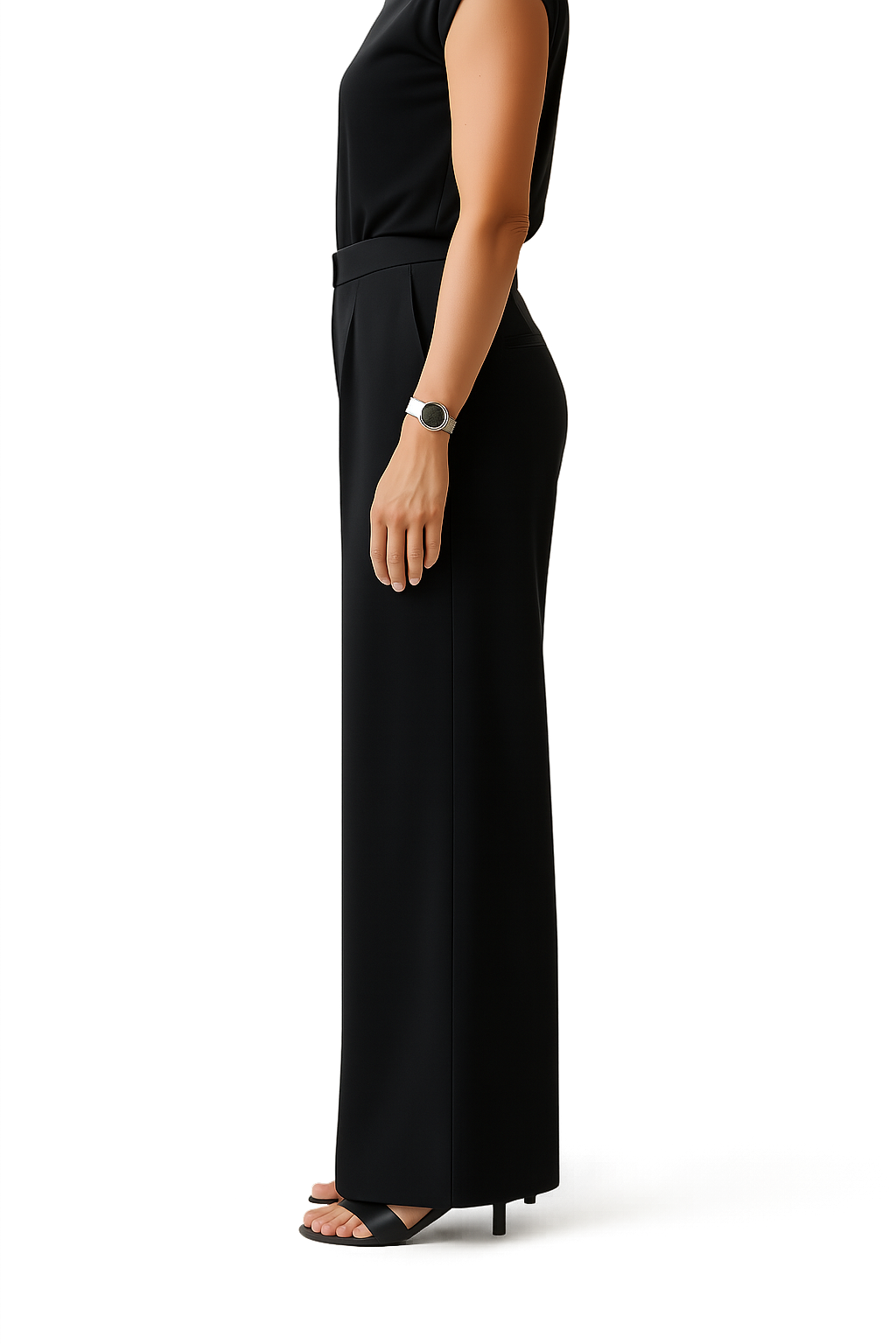Satin wide leg trousers