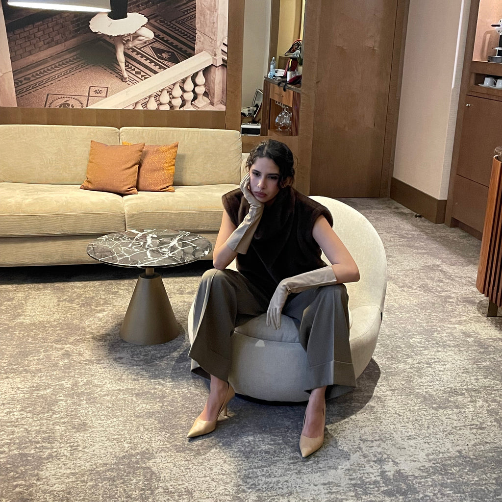 Elegant geschnittene Wollhose in sattem Braun