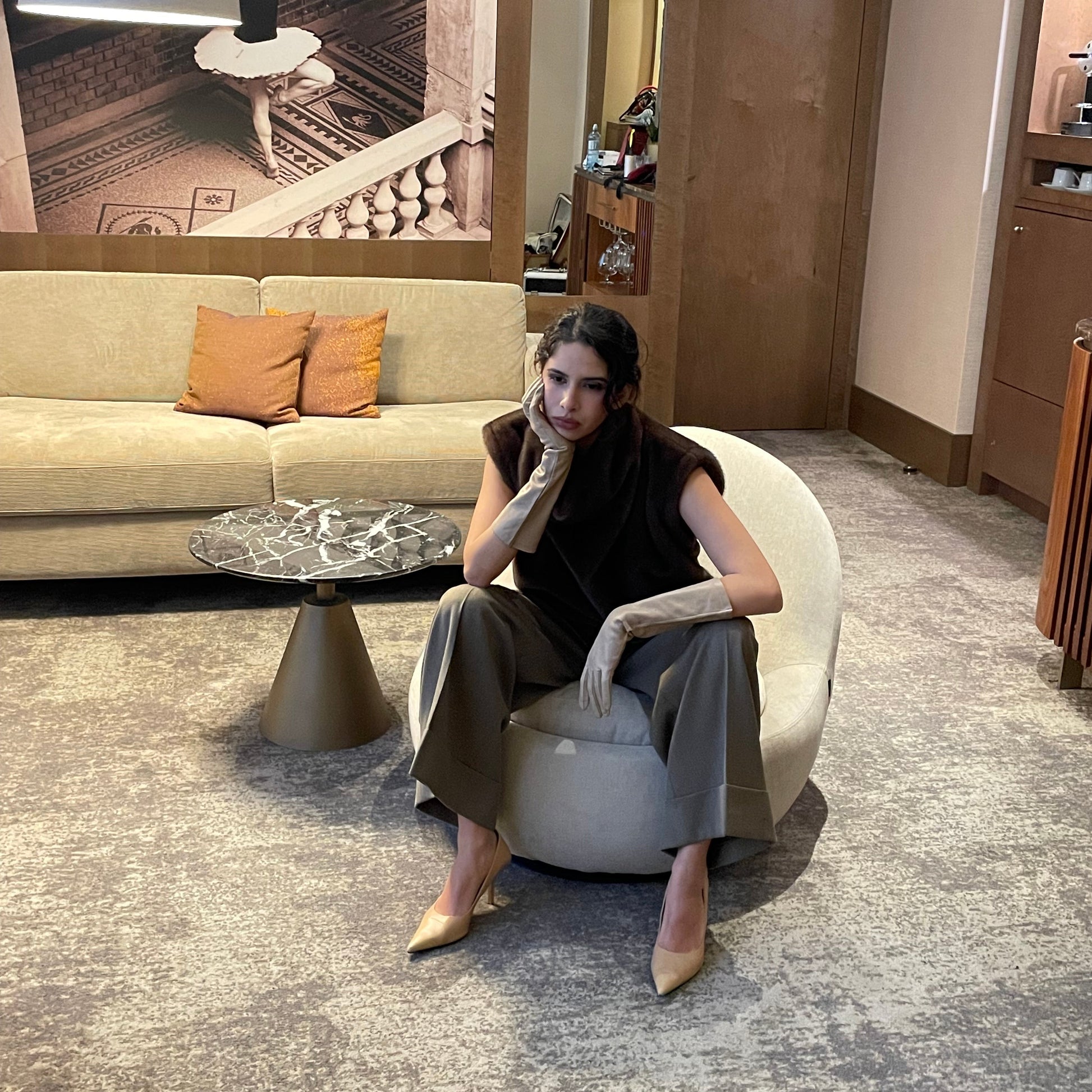 Elegant geschnittene Wollhose in sattem Braun